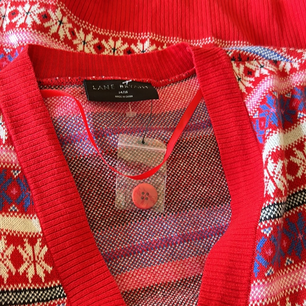 NWOT Lane Bryant Fair Isle Holiday Snowflake Cardigan Sweater - Picture 5 of 8